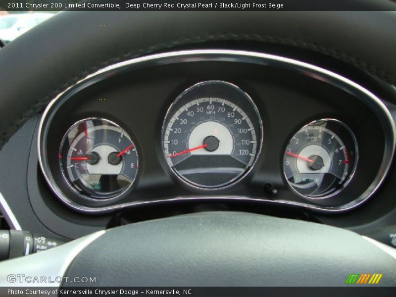 Deep Cherry Red Crystal Pearl / Black/Light Frost Beige 2011 Chrysler 200 Limited Convertible