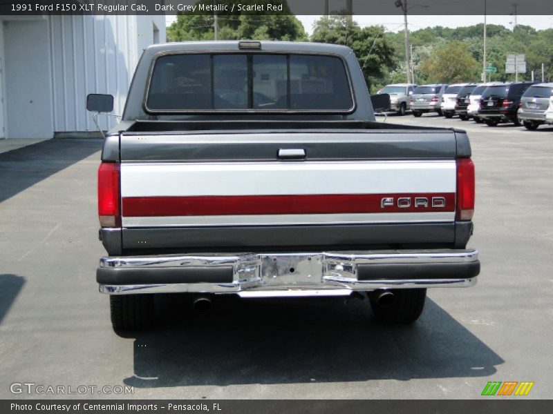 Dark Grey Metallic / Scarlet Red 1991 Ford F150 XLT Regular Cab
