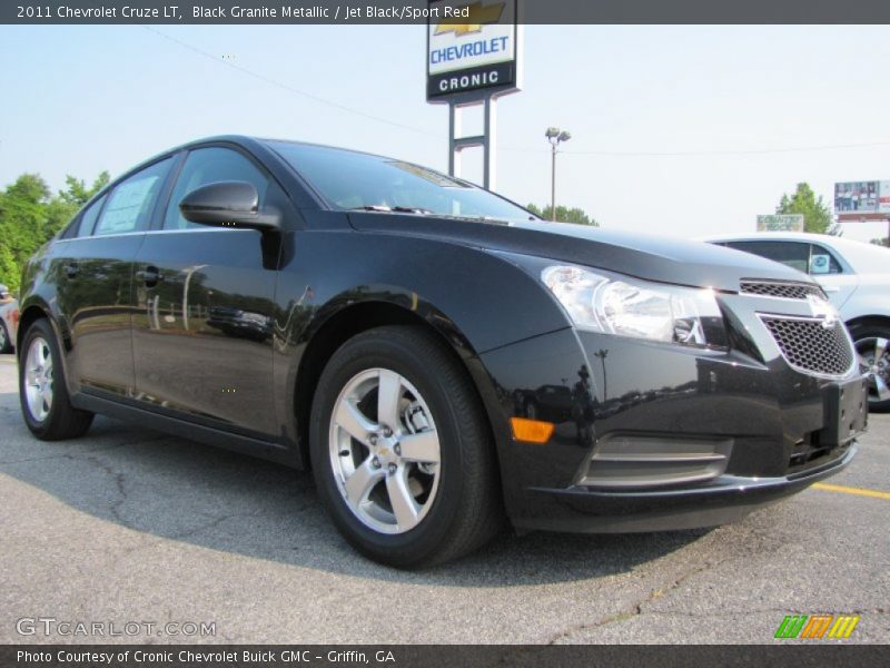 Black Granite Metallic / Jet Black/Sport Red 2011 Chevrolet Cruze LT