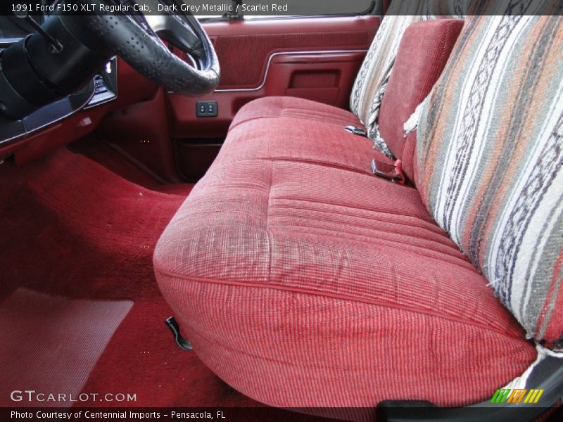 Dark Grey Metallic / Scarlet Red 1991 Ford F150 XLT Regular Cab