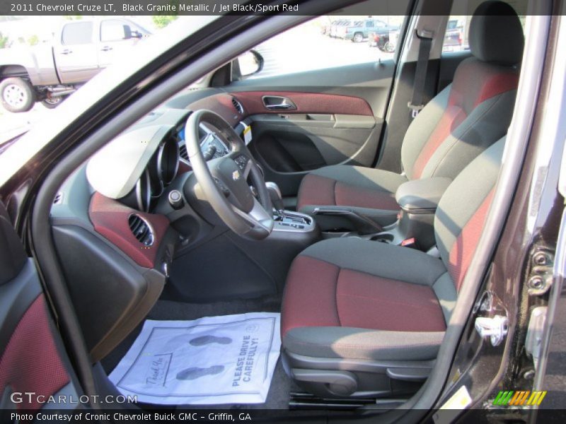 Black Granite Metallic / Jet Black/Sport Red 2011 Chevrolet Cruze LT