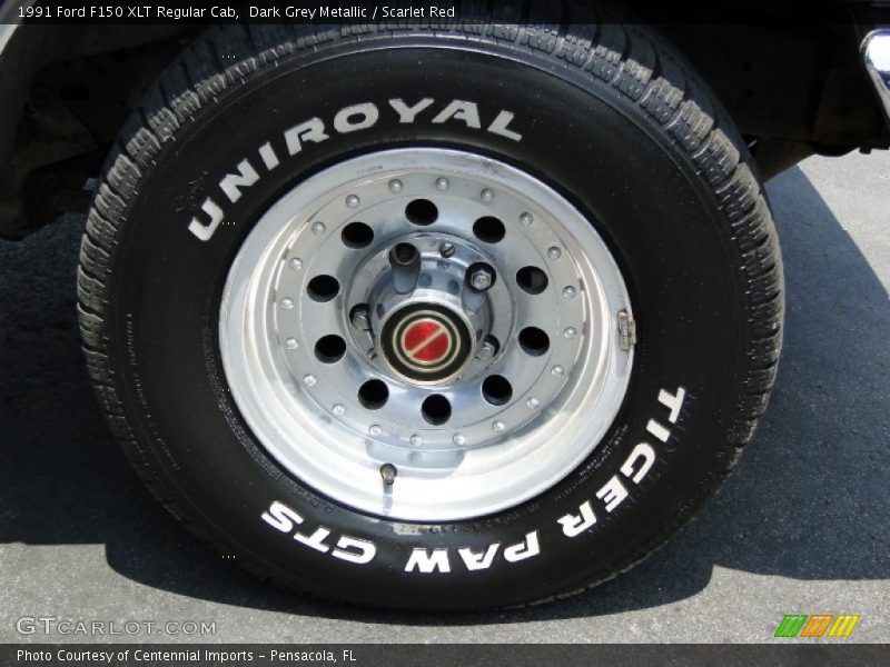 Dark Grey Metallic / Scarlet Red 1991 Ford F150 XLT Regular Cab