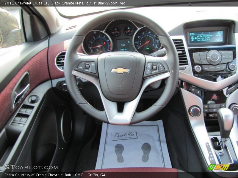 Black Granite Metallic / Jet Black/Sport Red 2011 Chevrolet Cruze LT