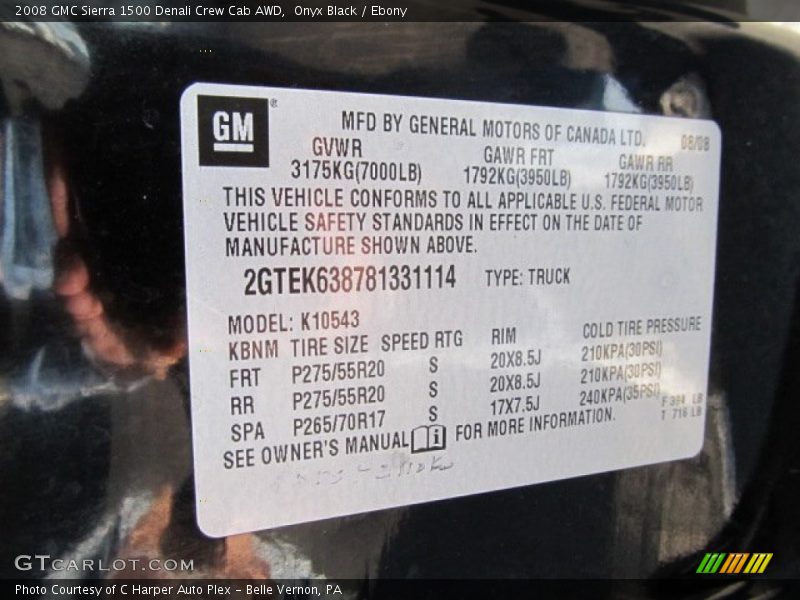 Onyx Black / Ebony 2008 GMC Sierra 1500 Denali Crew Cab AWD