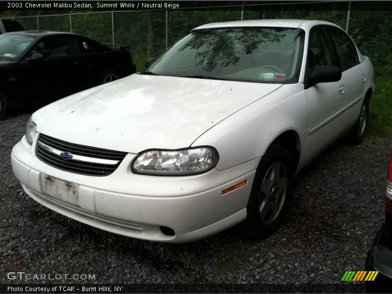 Summit White / Neutral Beige 2003 Chevrolet Malibu Sedan