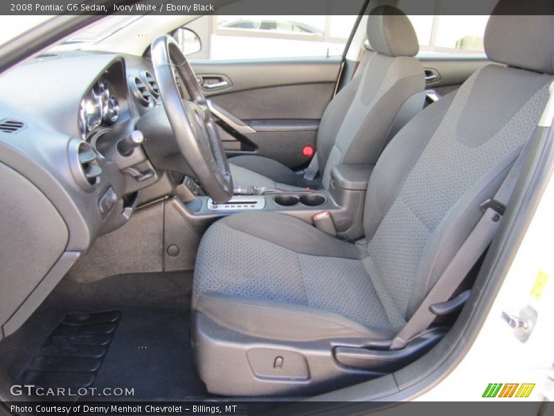 Ivory White / Ebony Black 2008 Pontiac G6 Sedan