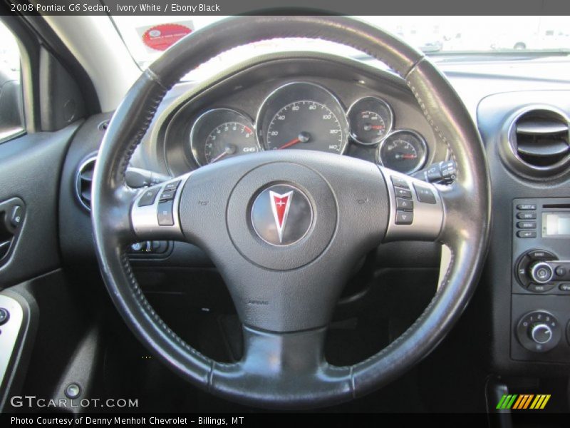 Ivory White / Ebony Black 2008 Pontiac G6 Sedan