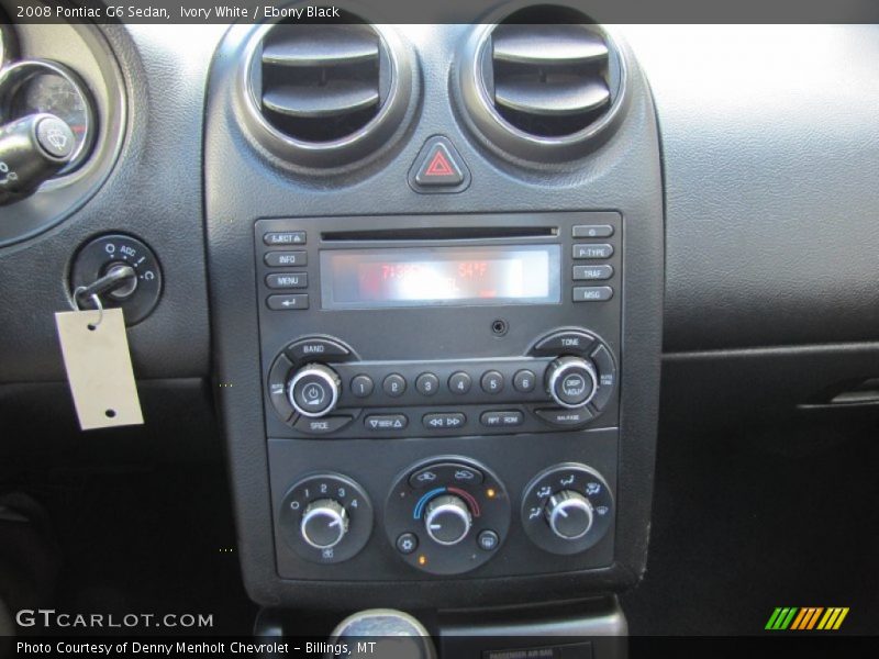 Ivory White / Ebony Black 2008 Pontiac G6 Sedan
