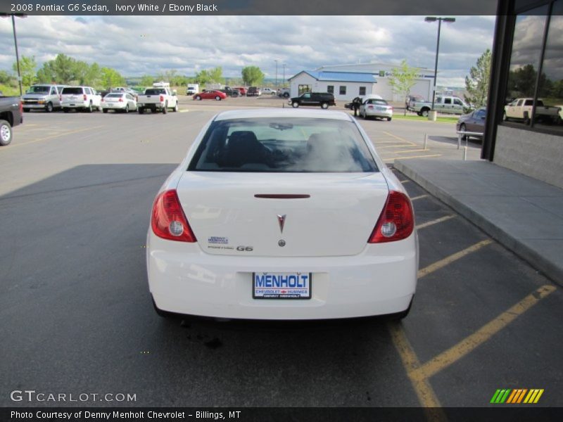Ivory White / Ebony Black 2008 Pontiac G6 Sedan
