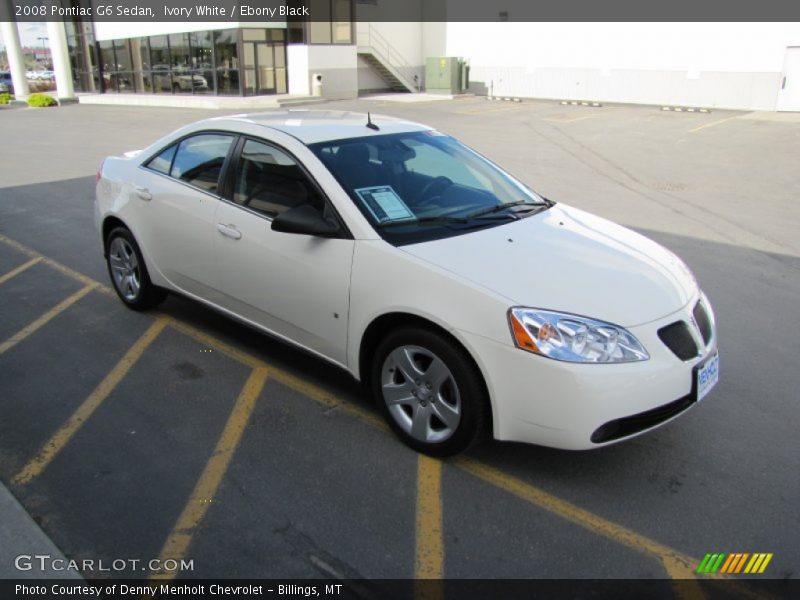 Ivory White / Ebony Black 2008 Pontiac G6 Sedan