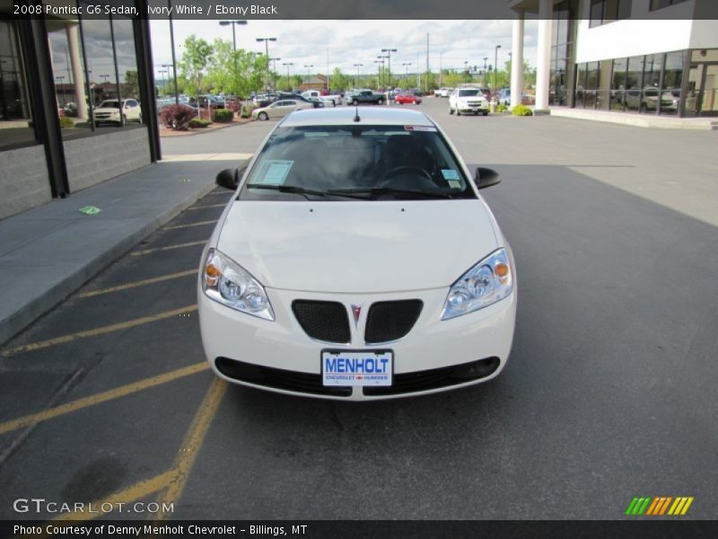 Ivory White / Ebony Black 2008 Pontiac G6 Sedan