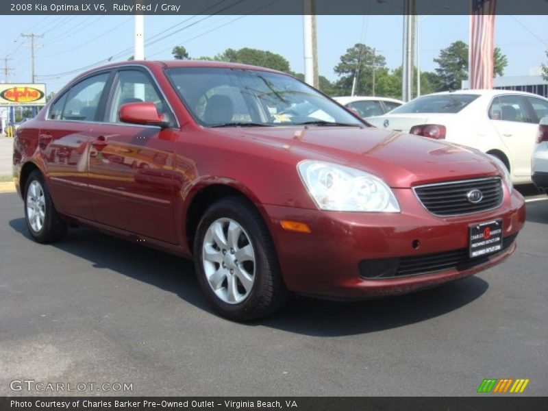 Ruby Red / Gray 2008 Kia Optima LX V6