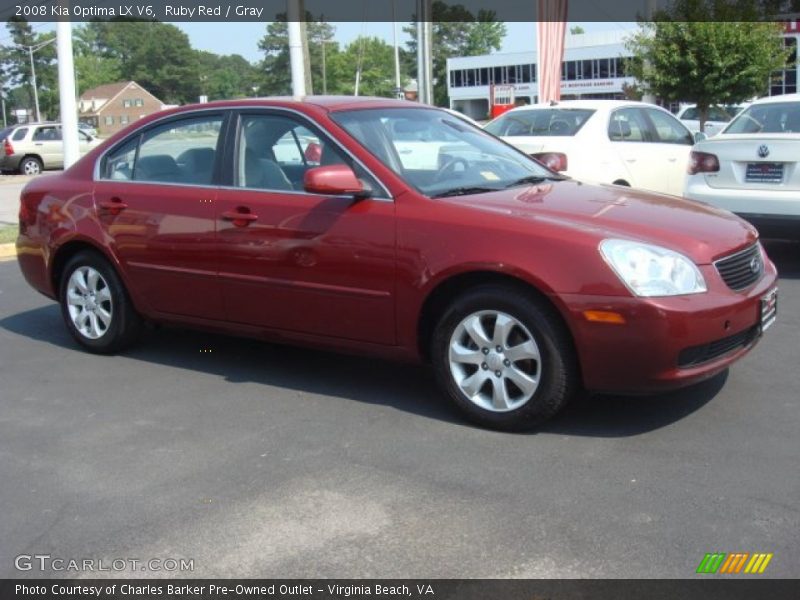 Ruby Red / Gray 2008 Kia Optima LX V6