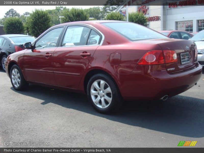 Ruby Red / Gray 2008 Kia Optima LX V6