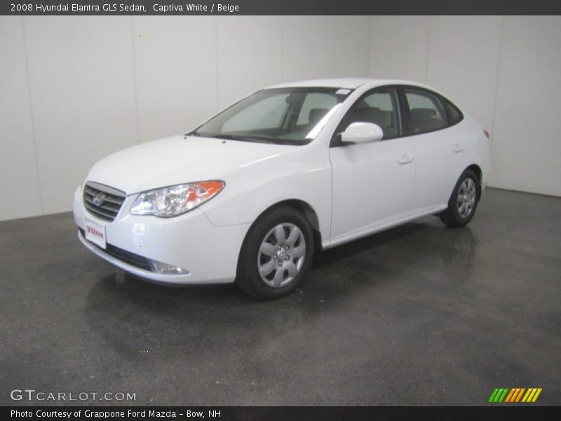 Captiva White / Beige 2008 Hyundai Elantra GLS Sedan