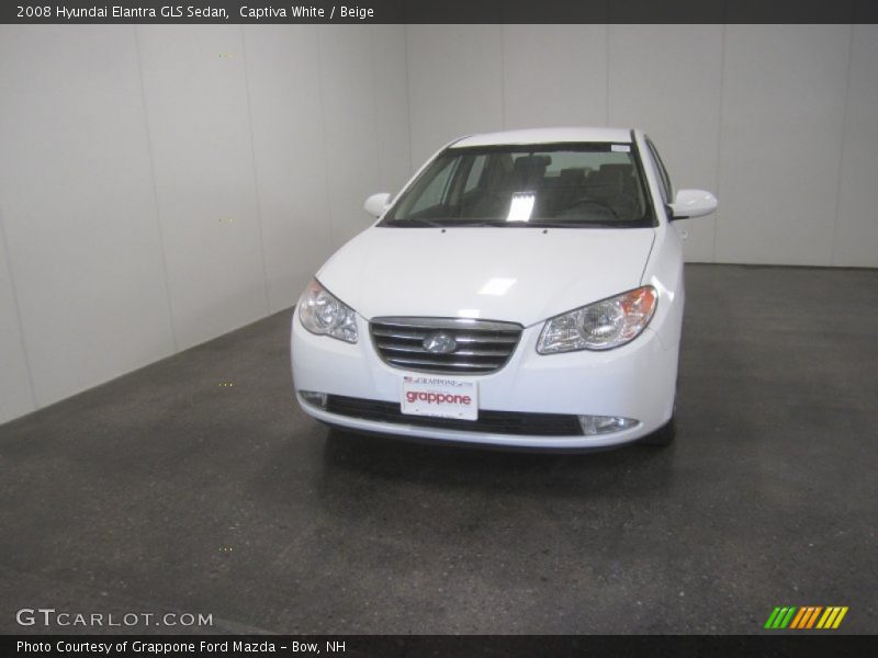 Captiva White / Beige 2008 Hyundai Elantra GLS Sedan
