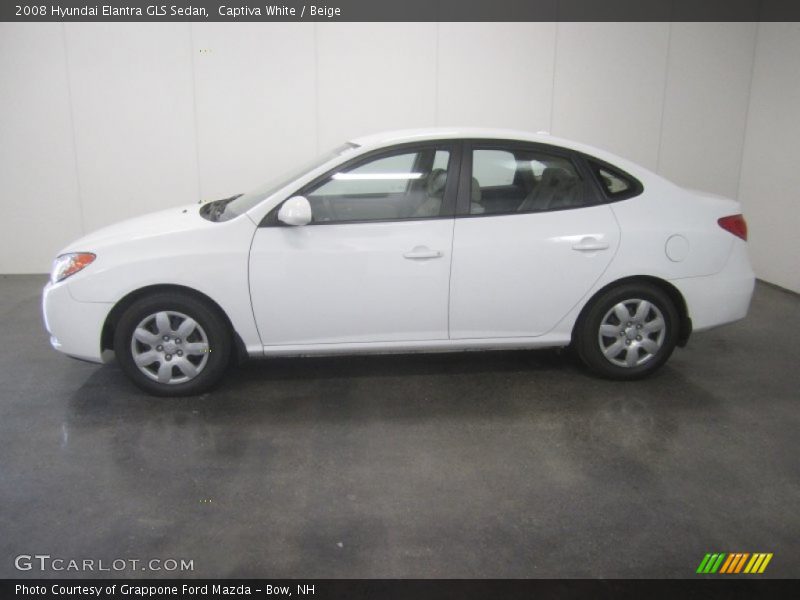 Captiva White / Beige 2008 Hyundai Elantra GLS Sedan