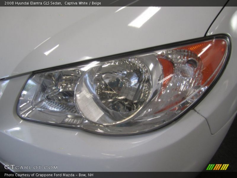 Captiva White / Beige 2008 Hyundai Elantra GLS Sedan