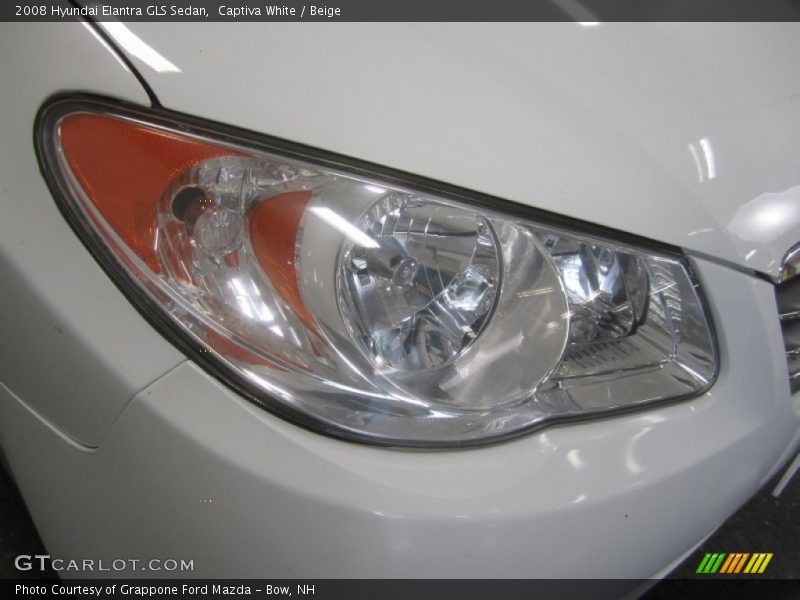 Captiva White / Beige 2008 Hyundai Elantra GLS Sedan
