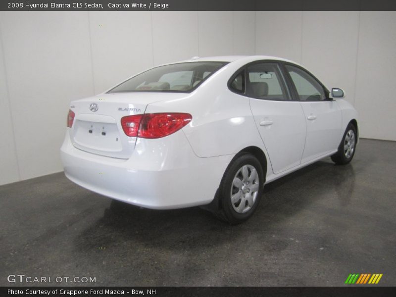 Captiva White / Beige 2008 Hyundai Elantra GLS Sedan