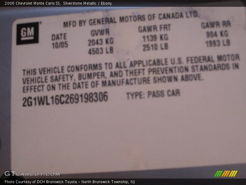 Silverstone Metallic / Ebony 2006 Chevrolet Monte Carlo SS