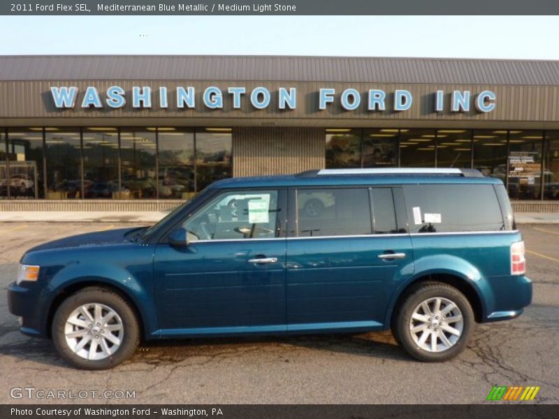 Mediterranean Blue Metallic / Medium Light Stone 2011 Ford Flex SEL