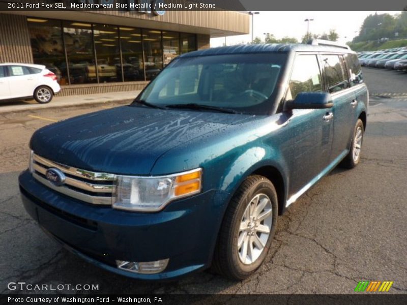 Mediterranean Blue Metallic / Medium Light Stone 2011 Ford Flex SEL