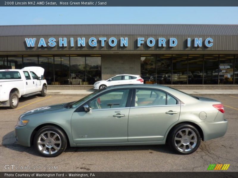 Moss Green Metallic / Sand 2008 Lincoln MKZ AWD Sedan