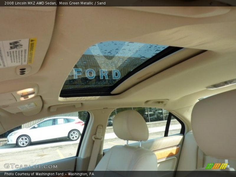 Moss Green Metallic / Sand 2008 Lincoln MKZ AWD Sedan