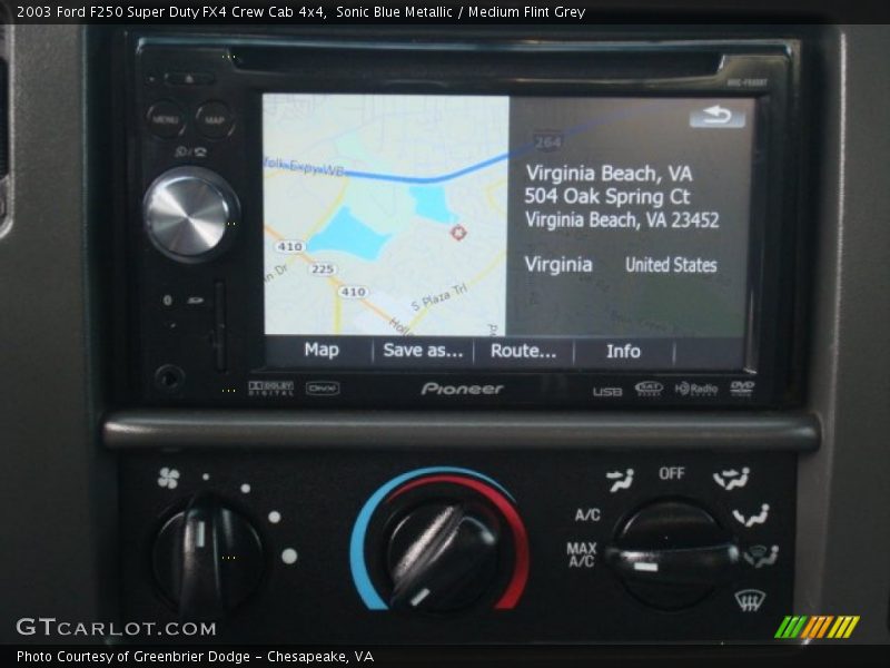 Sonic Blue Metallic / Medium Flint Grey 2003 Ford F250 Super Duty FX4 Crew Cab 4x4