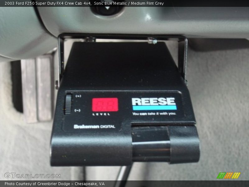 Sonic Blue Metallic / Medium Flint Grey 2003 Ford F250 Super Duty FX4 Crew Cab 4x4