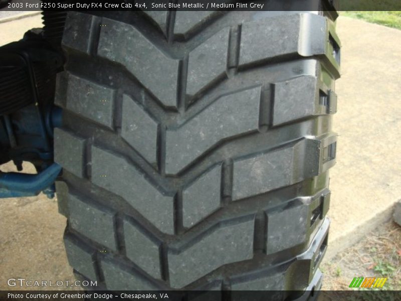 Sonic Blue Metallic / Medium Flint Grey 2003 Ford F250 Super Duty FX4 Crew Cab 4x4