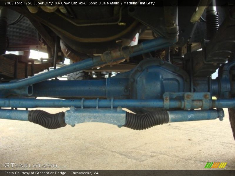 Sonic Blue Metallic / Medium Flint Grey 2003 Ford F250 Super Duty FX4 Crew Cab 4x4