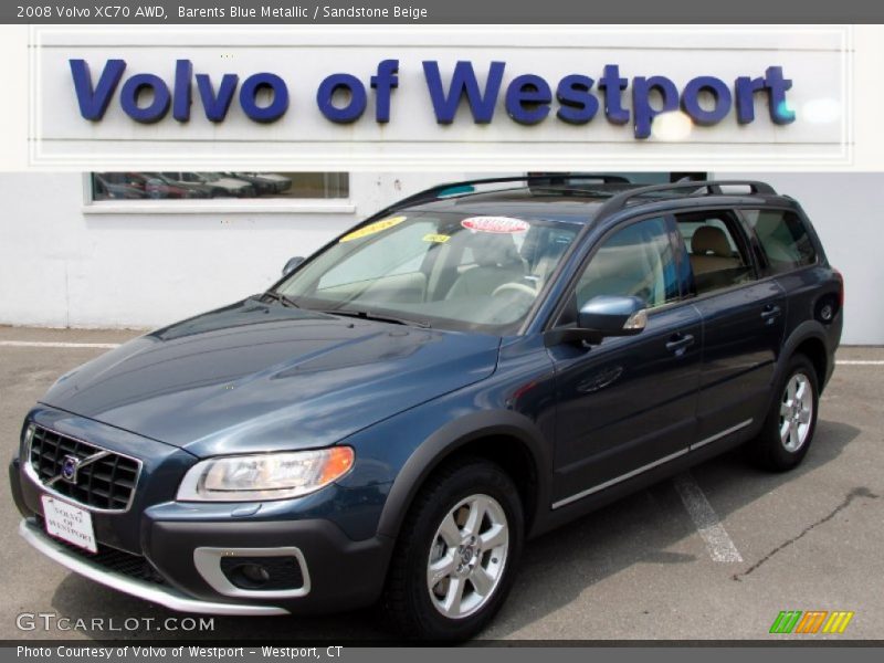 Barents Blue Metallic / Sandstone Beige 2008 Volvo XC70 AWD