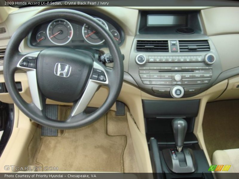 Crystal Black Pearl / Ivory 2009 Honda Accord LX-P Sedan