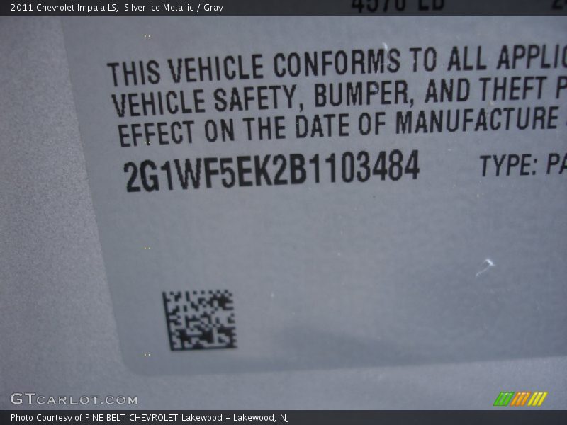 Silver Ice Metallic / Gray 2011 Chevrolet Impala LS