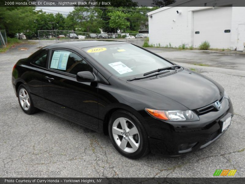 Nighthawk Black Pearl / Black 2008 Honda Civic EX Coupe