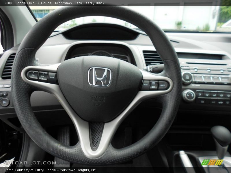 Nighthawk Black Pearl / Black 2008 Honda Civic EX Coupe