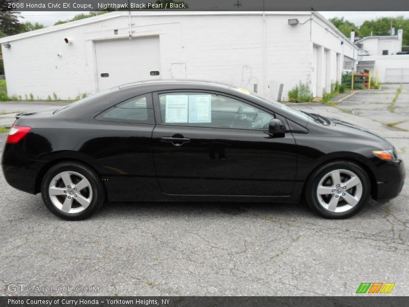 Nighthawk Black Pearl / Black 2008 Honda Civic EX Coupe