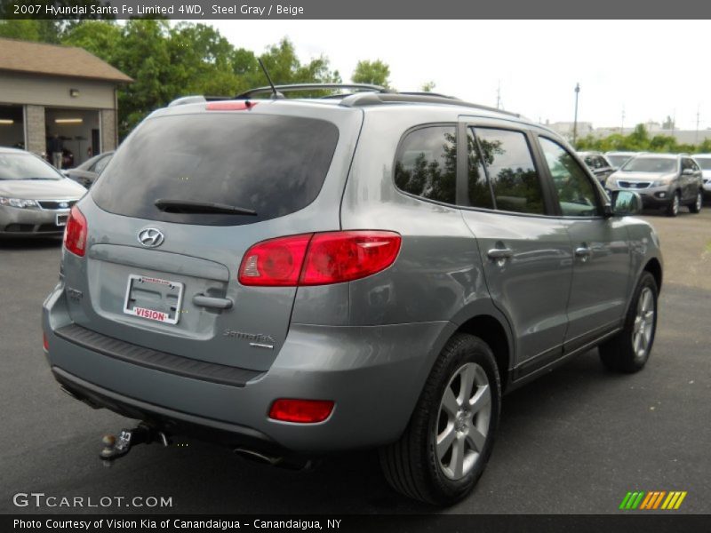 Steel Gray / Beige 2007 Hyundai Santa Fe Limited 4WD