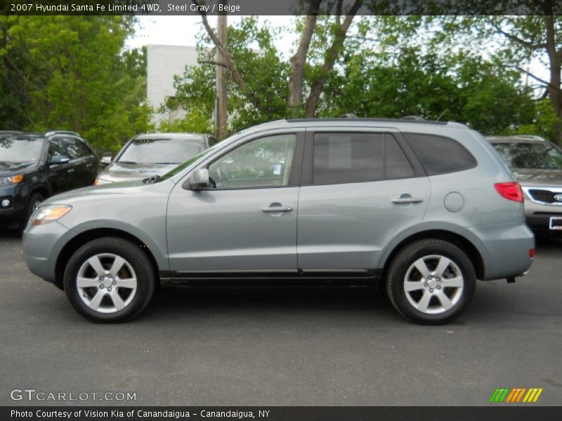 Steel Gray / Beige 2007 Hyundai Santa Fe Limited 4WD