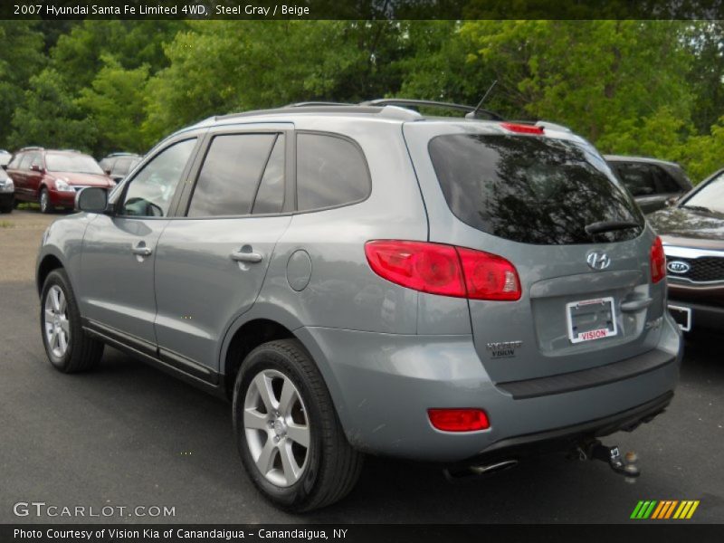 Steel Gray / Beige 2007 Hyundai Santa Fe Limited 4WD