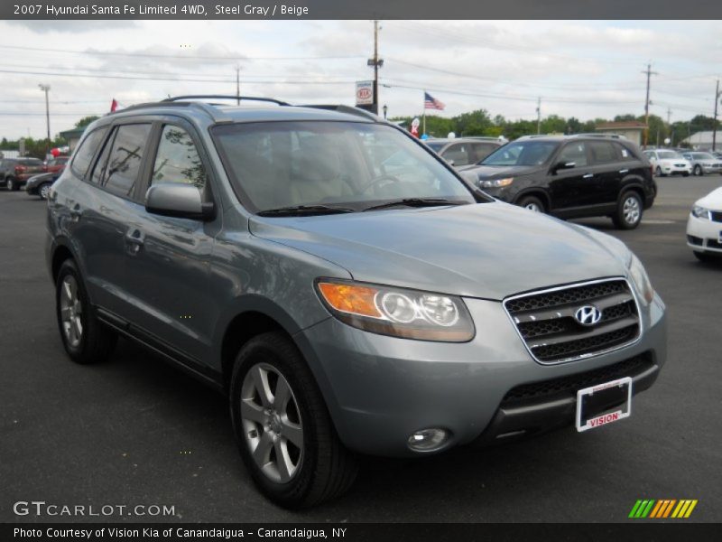 Steel Gray / Beige 2007 Hyundai Santa Fe Limited 4WD
