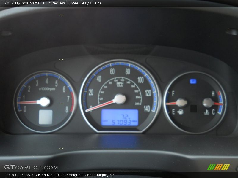 Steel Gray / Beige 2007 Hyundai Santa Fe Limited 4WD