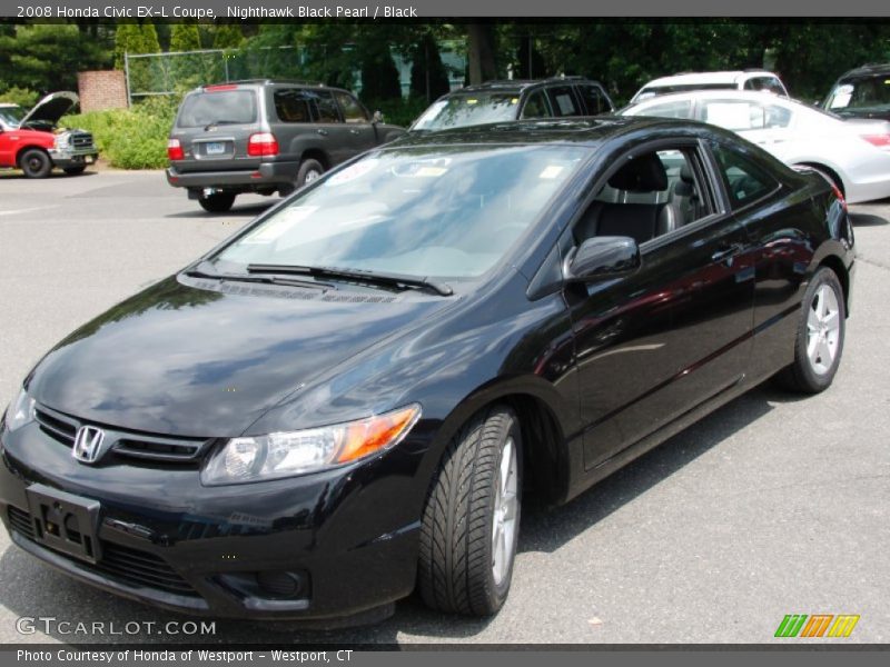 Nighthawk Black Pearl / Black 2008 Honda Civic EX-L Coupe