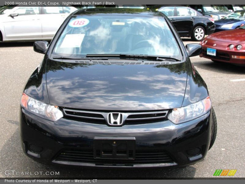 Nighthawk Black Pearl / Black 2008 Honda Civic EX-L Coupe