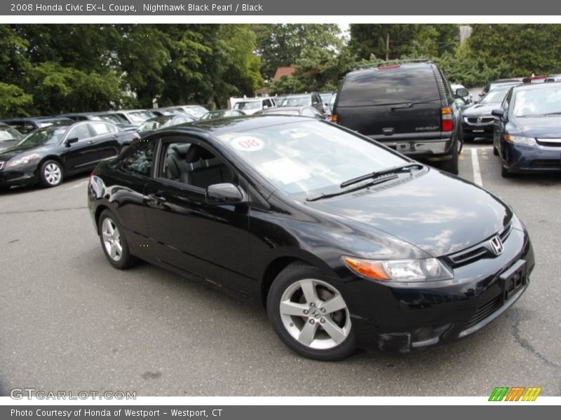 Nighthawk Black Pearl / Black 2008 Honda Civic EX-L Coupe