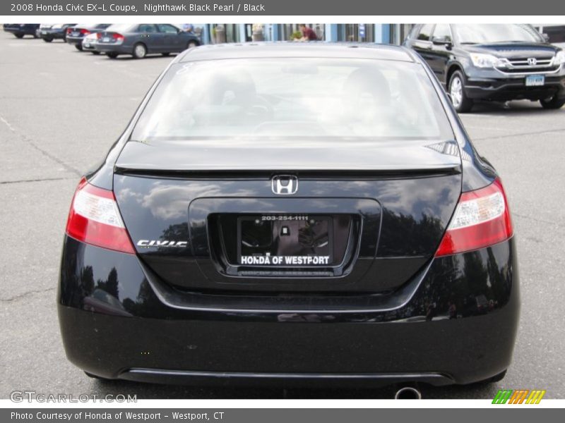 Nighthawk Black Pearl / Black 2008 Honda Civic EX-L Coupe
