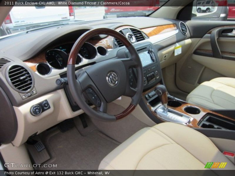 White Diamond Tricoat / Cashmere/Cocoa 2011 Buick Enclave CXL AWD