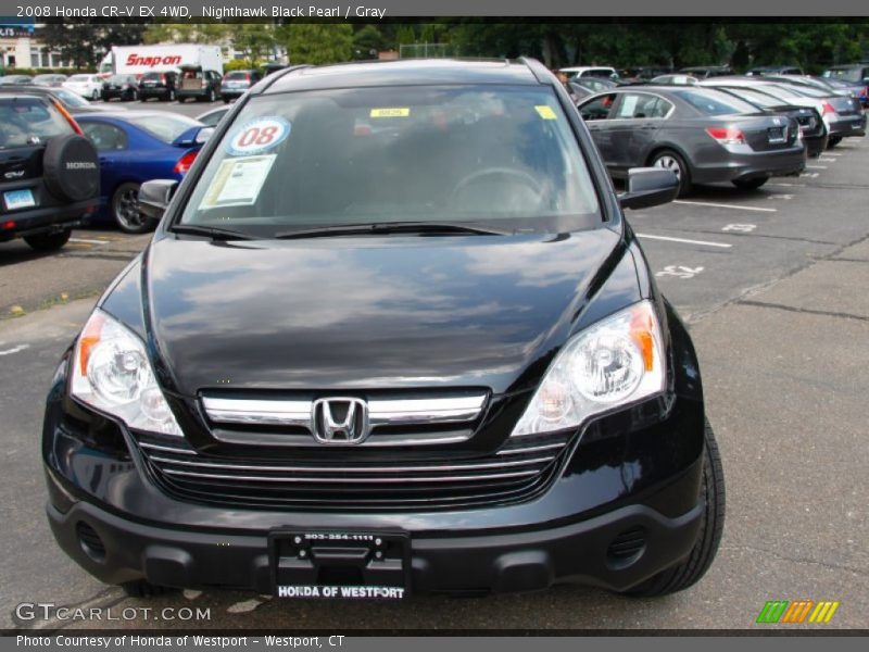 Nighthawk Black Pearl / Gray 2008 Honda CR-V EX 4WD